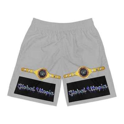 GLOBAL UTOPIA GREY:  Jogger Shorts (AOP)