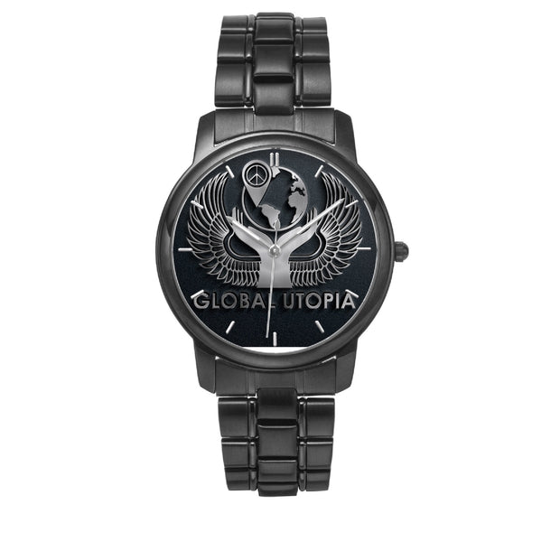 154. GLOBAL UTOPIA SLEEK: Folding Clasp Type Stainless Steel Quartz Watch (With Indicators)