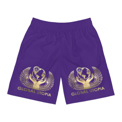 PURPLE GLOBAL UTOPIA LOGO: Jogger Shorts (AOP)