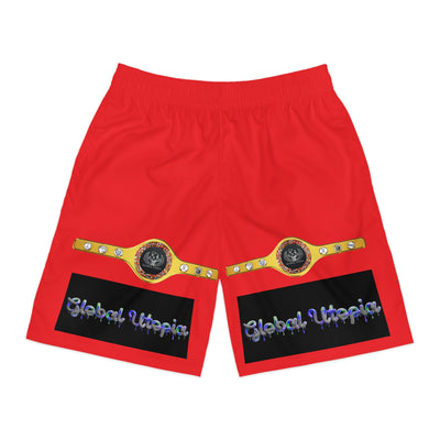 GLOBAL UTOPIA RED:  Jogger Shorts (AOP)