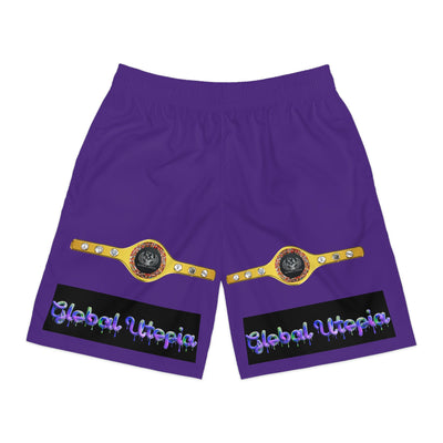 GLOBAL UTOPIA PURPLE: Jogger Shorts (AOP)