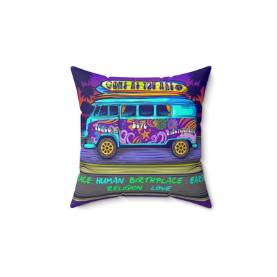 Road Less Hassle:Spun Polyester Square Pillow