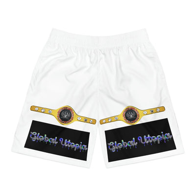 GLOBAL UTOPIA WHITE: Jogger Shorts (AOP)