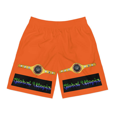 GLOBAL UTOPIA ORANGE: Jogger Shorts (AOP)